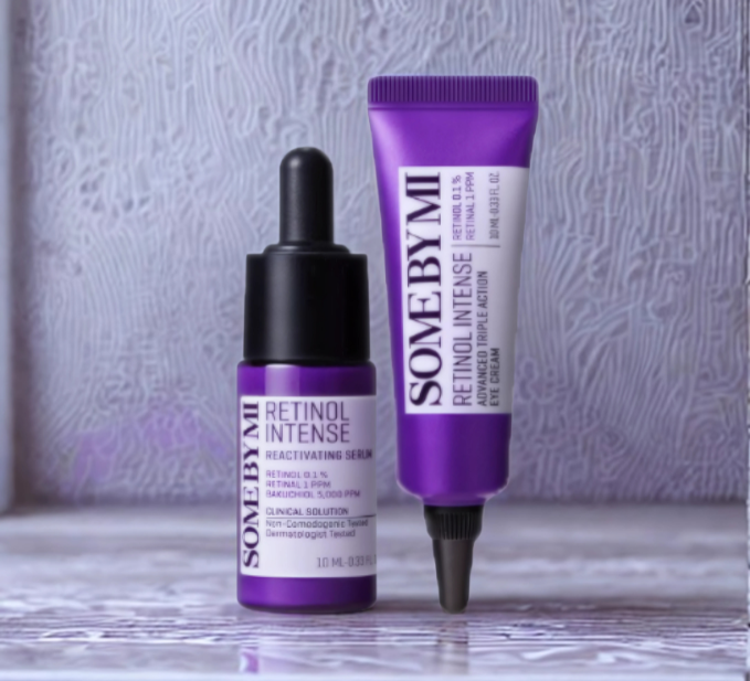 Some By Mi Retinol Intense Trial Kit | 10ml | Mild Korean 0.1% Retinol Face Serum & Eye Cream For Beginner | Fine Lines, Dark Circles, Skin Texture & Elasticity Care