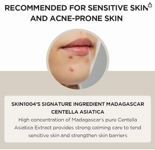 SKIN1004 Madagascar Centella Asiatica Ampoule Facial Serum 1.01 fl.oz(30ml) | 100% Centella Asiatica Extract for Soothing Sensitive and Acne-prone Skin (Ampoule 100ml)