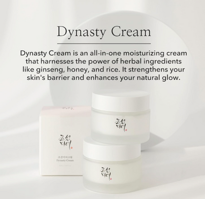 Beauty of Joseon Dynasy Cream Facial Moisturizer for Dry, Acne-Prone, Sensitive Skin. Daily Hydration Korean Skincare for Men and Women 50ml