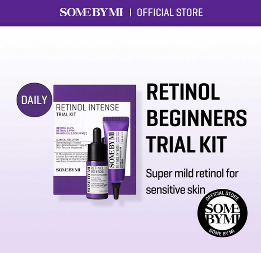 Some By Mi Retinol Intense Trial Kit | 10ml | Mild Korean 0.1% Retinol Face Serum & Eye Cream For Beginner | Fine Lines, Dark Circles, Skin Texture & Elasticity Care